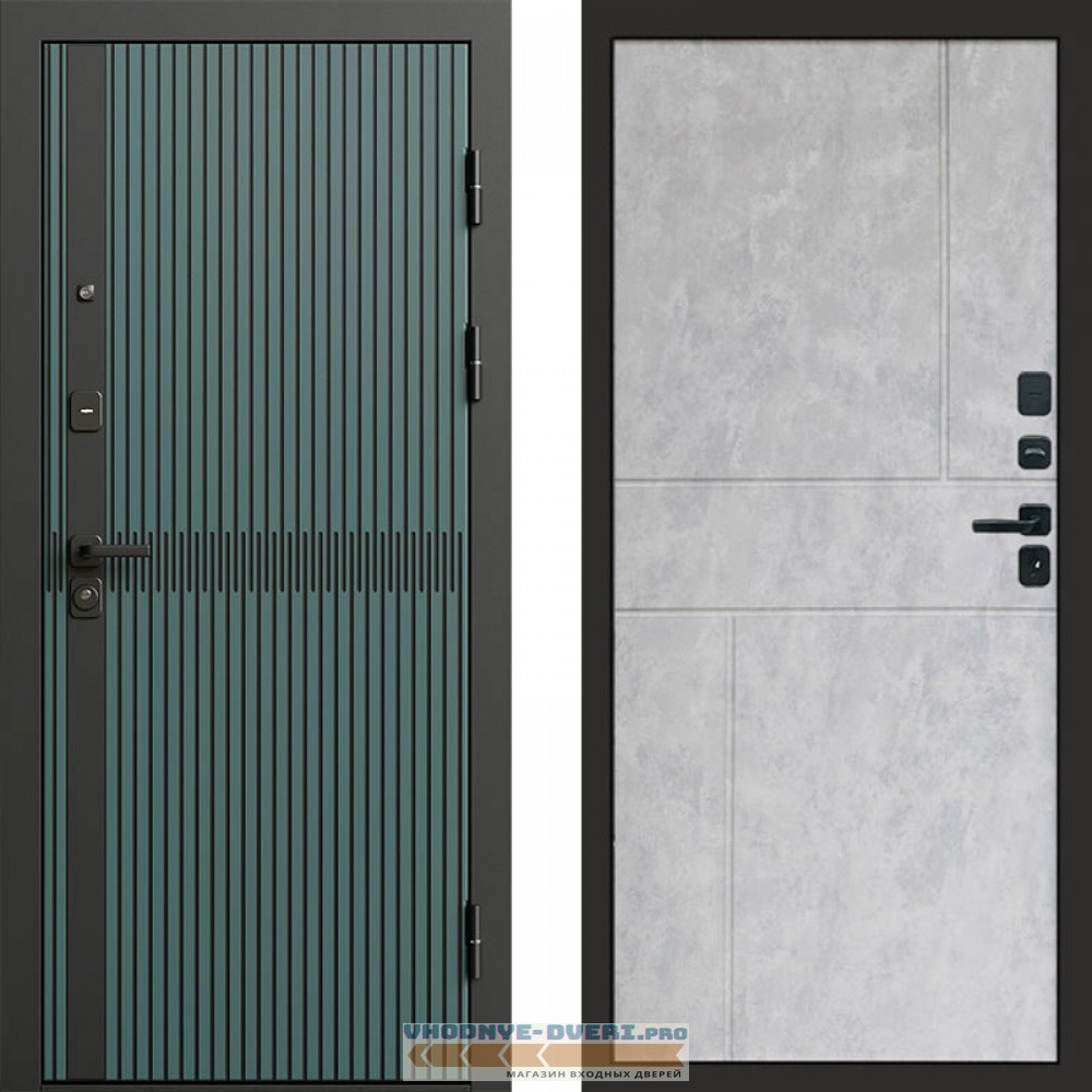 Входная дверь ГРАУНД Velutto Verde Бетон Горизонт бетон светлый